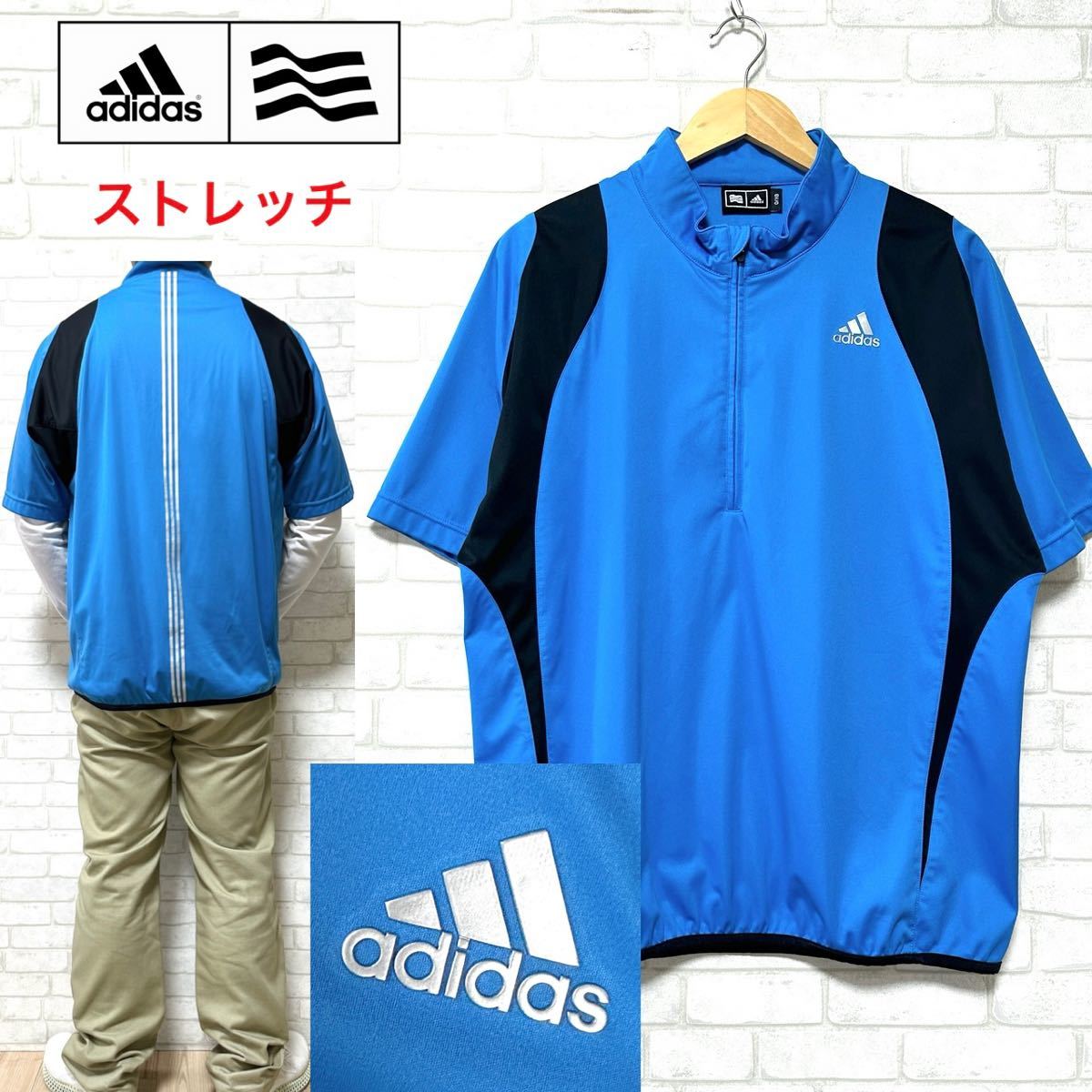 adidas GOLF アディダスゴルフ ウィンドブレーカー 半袖 ハーフジップ_画像1