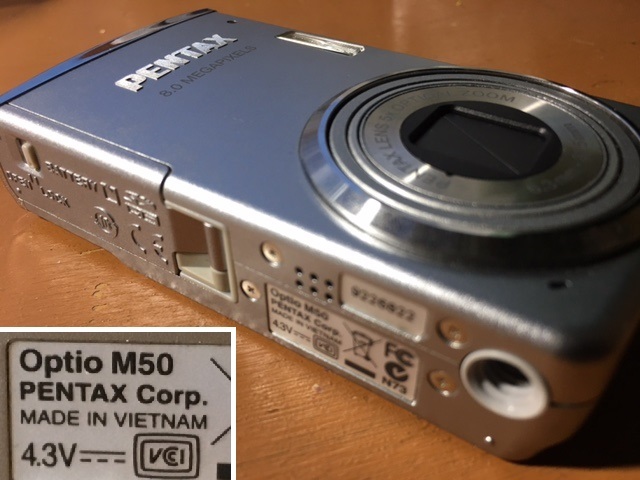 ■□■□ デジタルカメラ PENTAX ペンタックス Optio M50 電源OK ジャンク品 修理必要 / デジカメ □■□■ 発送 レターパック520円の画像5