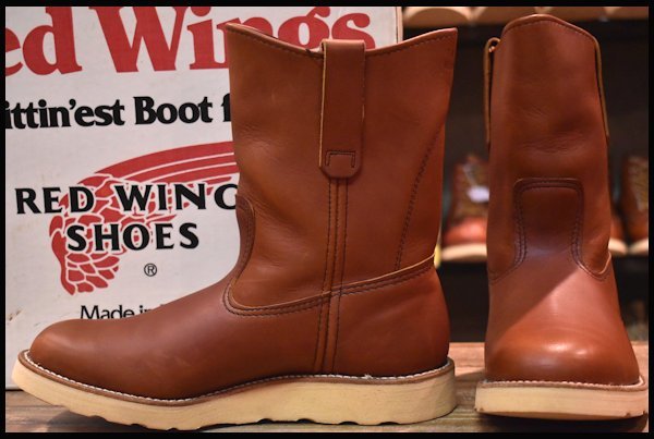 【7E 箱付 DEAD 旧犬タグ 89年】レッドウィング 866 ペコス 赤茶 オロラセット プルオン ブーツ redwing pecos ビンテージ HOPESMORE