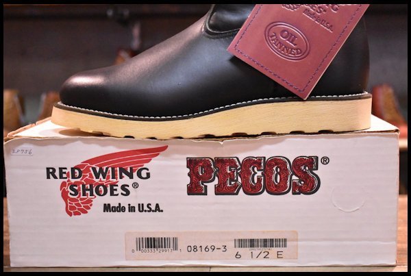 【6.5E 箱付 DEAD 羽タグ 99年】レッドウィング 8169 ペコス ブーツ 黒 ブラッククローム redwing pecos HOPESMORE_画像9