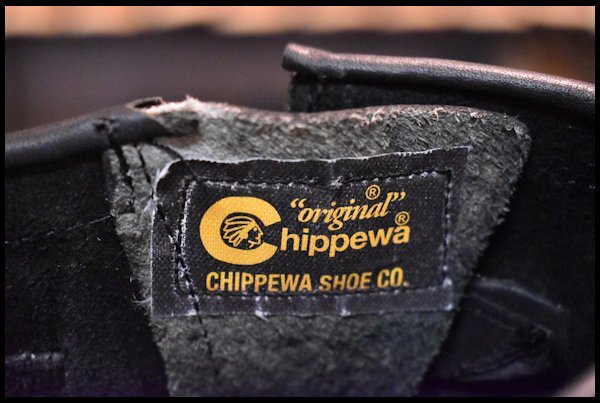 [7.5E unused black tag ]Chippewa Chippewa 97878 11 -inch mok engineer black black Vibram sole boots HOPESMORE