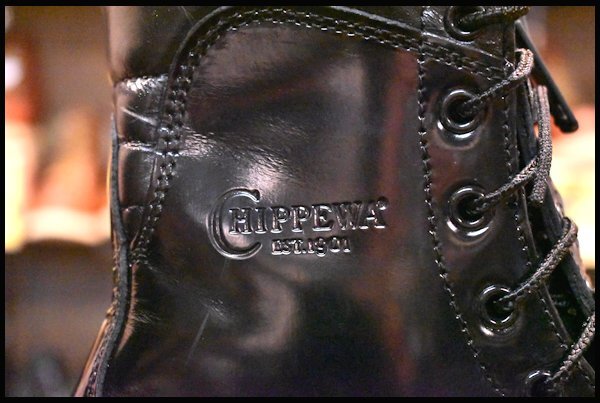 【9E 良品】Chippewa チペワ 27422 ファイアーマンブーツ Fireman Boots ブラック 黒 スチールトゥ レースアップ 編み上げ HOPESMORE_画像8