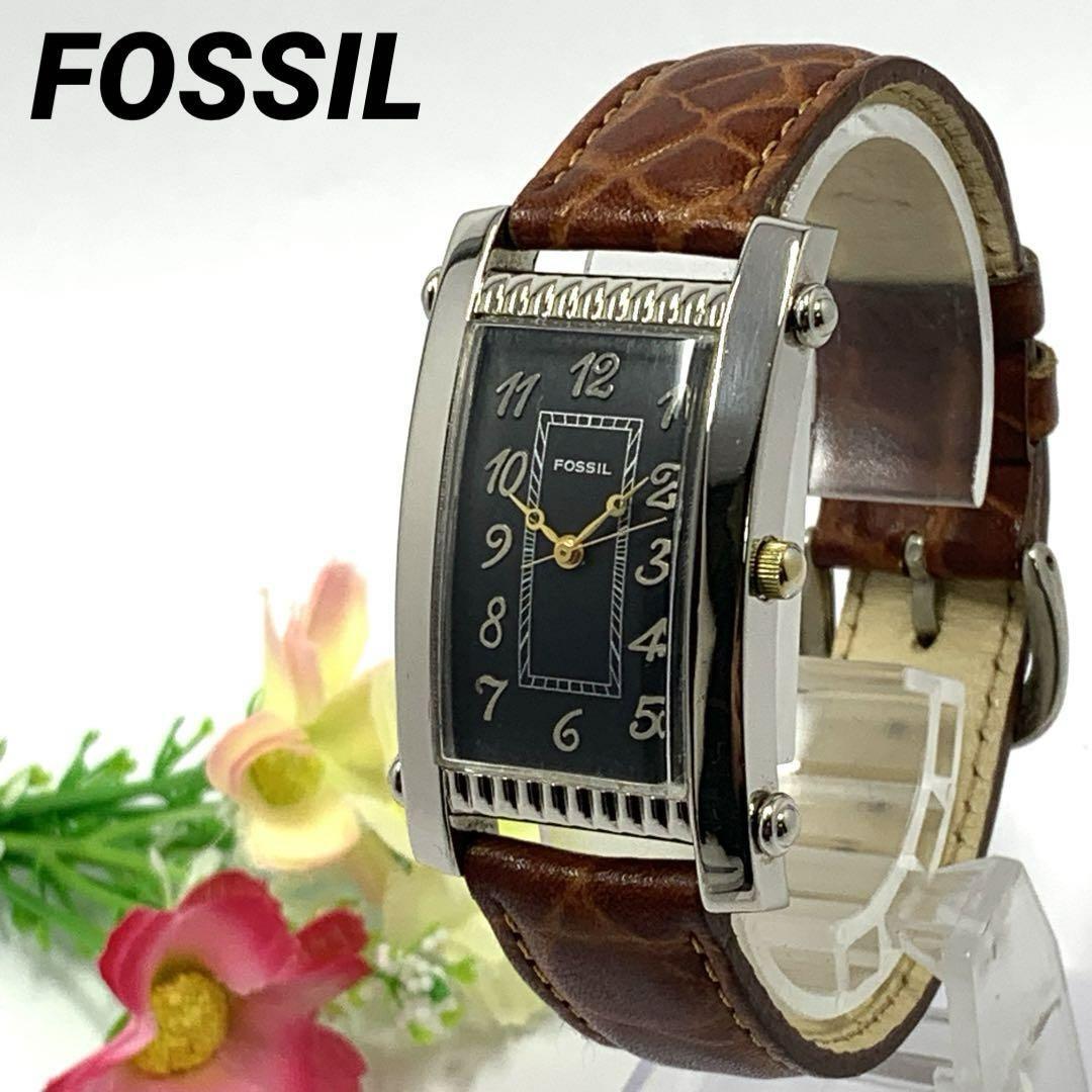 138 FOSSIL フォッシル メンズ 腕時計 新品電池交換済 クオーツ式 人気 希少 ビンテージ レトロ アンティーク_画像1
