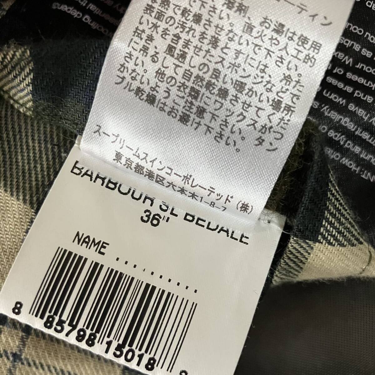 ●極美品【名作】Barbour バブアー SL BEDALE ビデイル オイルドジャケット/1702255/サイズ36/英国製/国内正規品/メンズ_画像5