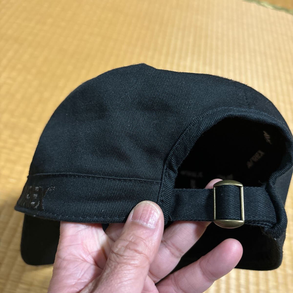 AVIREX ロゴ刺繍入り ワークキャップ 黒 レア 帽子 アヴィレックスの画像3