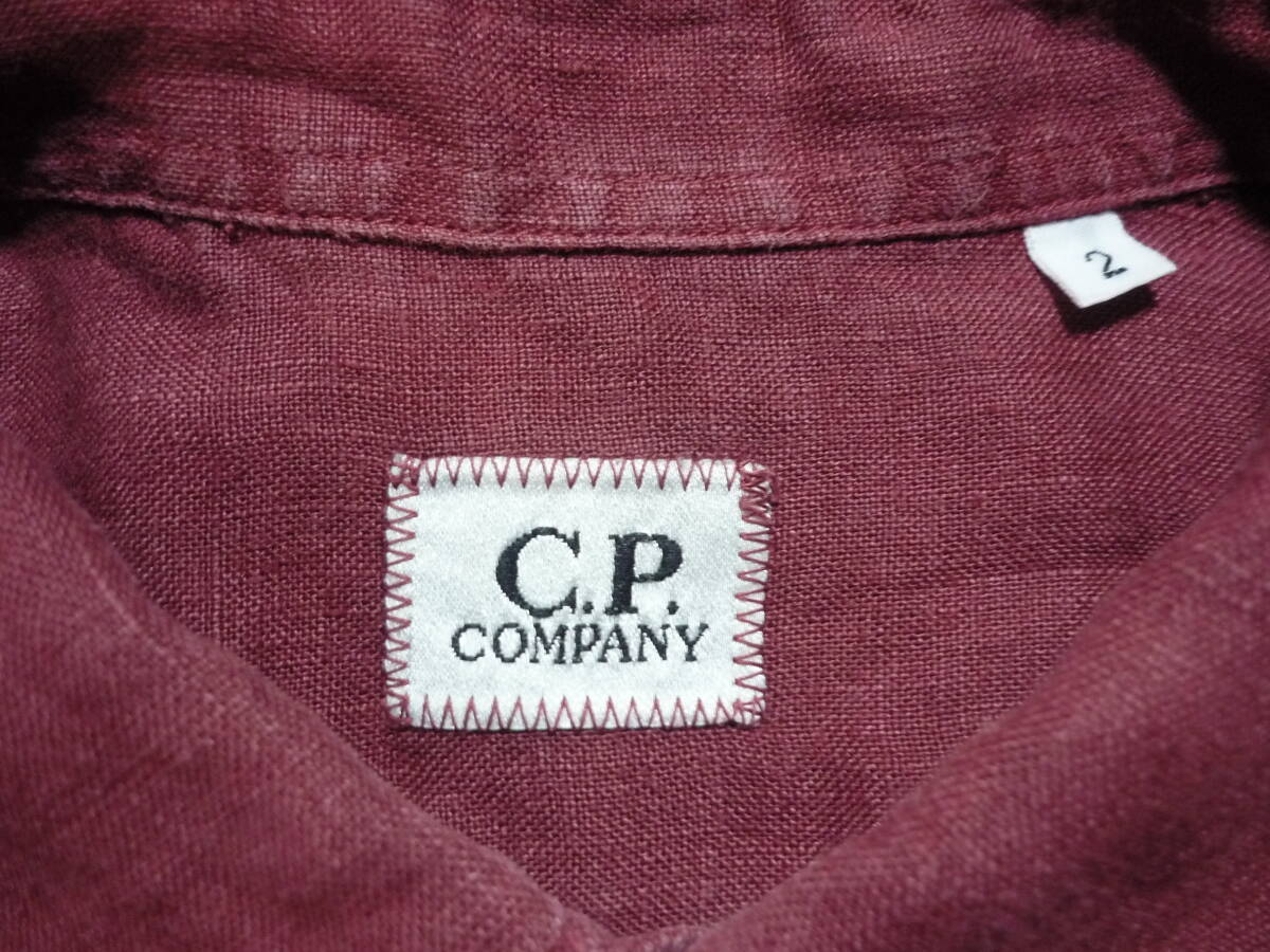 CP COMPANY CPカンパニー 半袖 リネン シャツ ルーマニア製 サイズ2の画像3