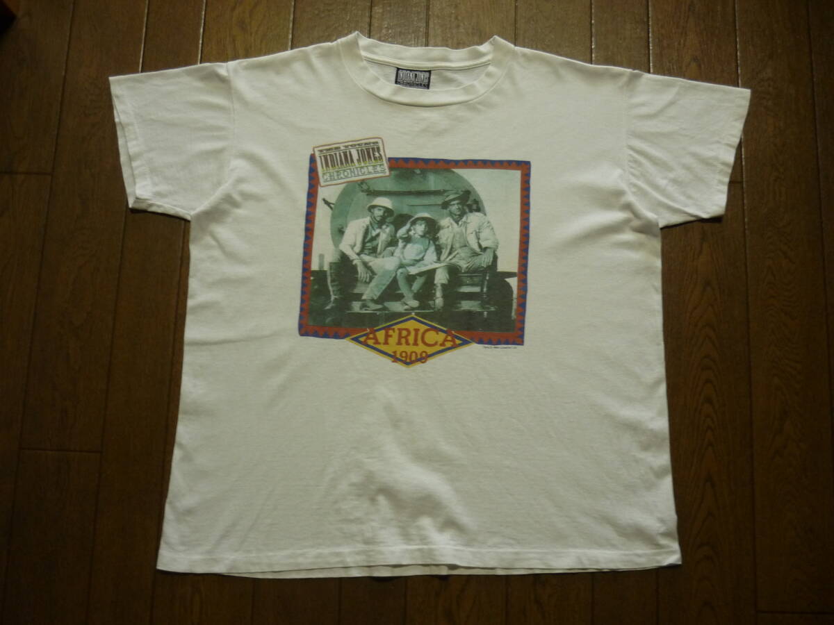 90s　USA製　ヴィンテージ　インディジョーンズ　INDIANA JONES　1992　半袖　Tシャツ　サイズM_画像1