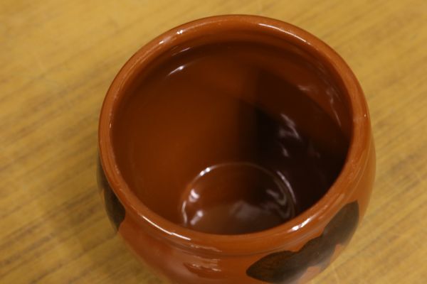 陶器製 保存容器 3点 蓋付 丸壺 直径20/19/10cm 飲食物容器 保存容器 蓋付 かめ 瓶 壺 漬物容器 梅干し ぬか漬け ZA118_画像9