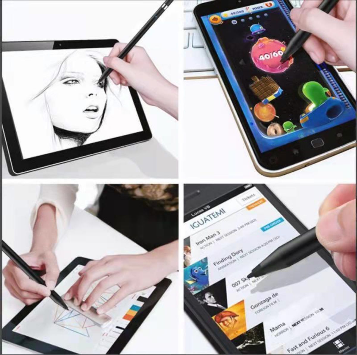 タッチペン スマートフォン タブレット スタイラスペン 極細 iPad iPhone Android対応 高感度 ツムツム