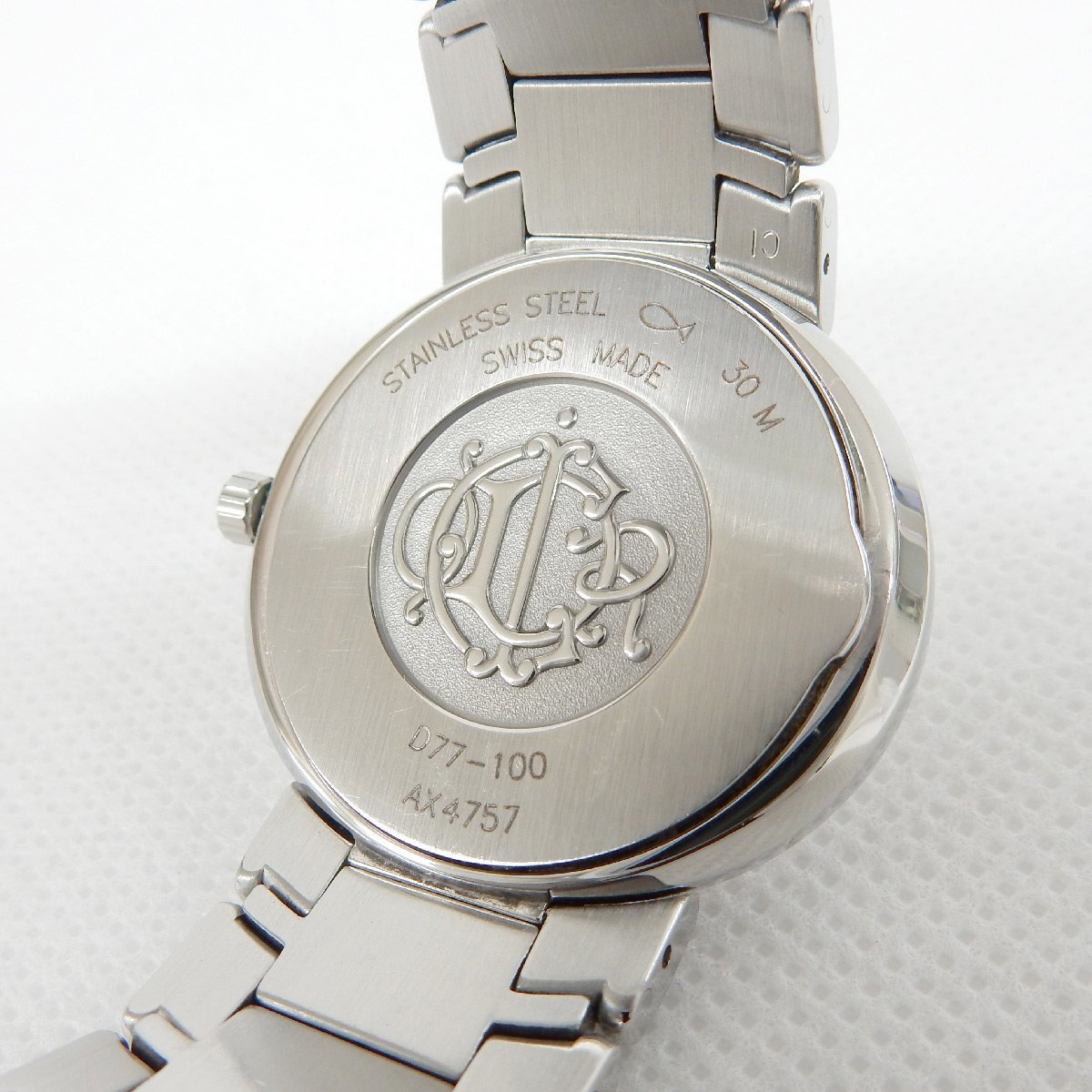 SA63■ [送料無料/中古美品] ディオール Christian Dior クォーツ腕時計 D77-100 ホワイト×シルバーの画像5