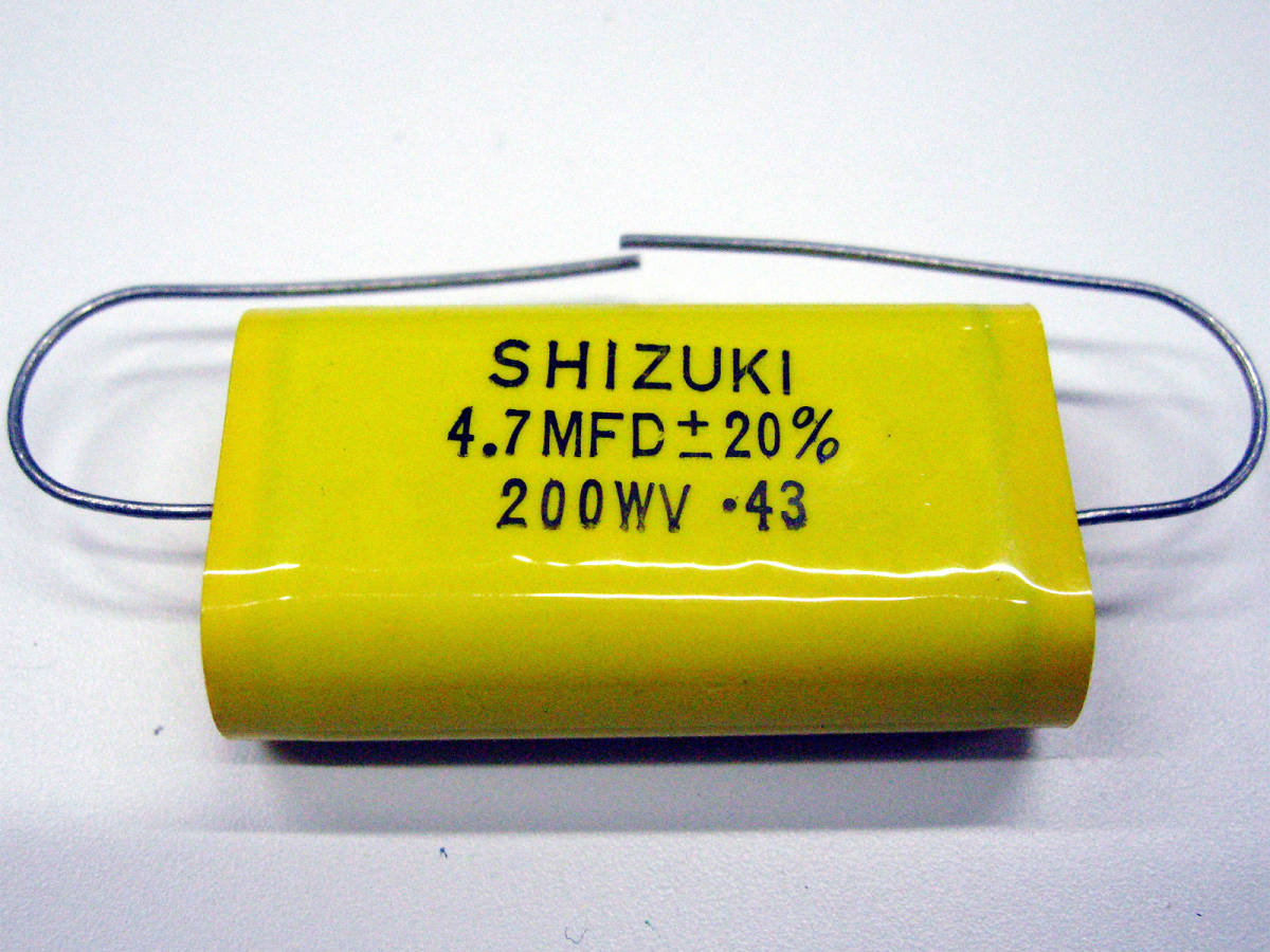 ★☆（管CA014） Shizukiフィルムコン 4.7μF/200V 4個セット / NOS Film Capacitors 4.7uF/200V 4pcs☆★_画像2