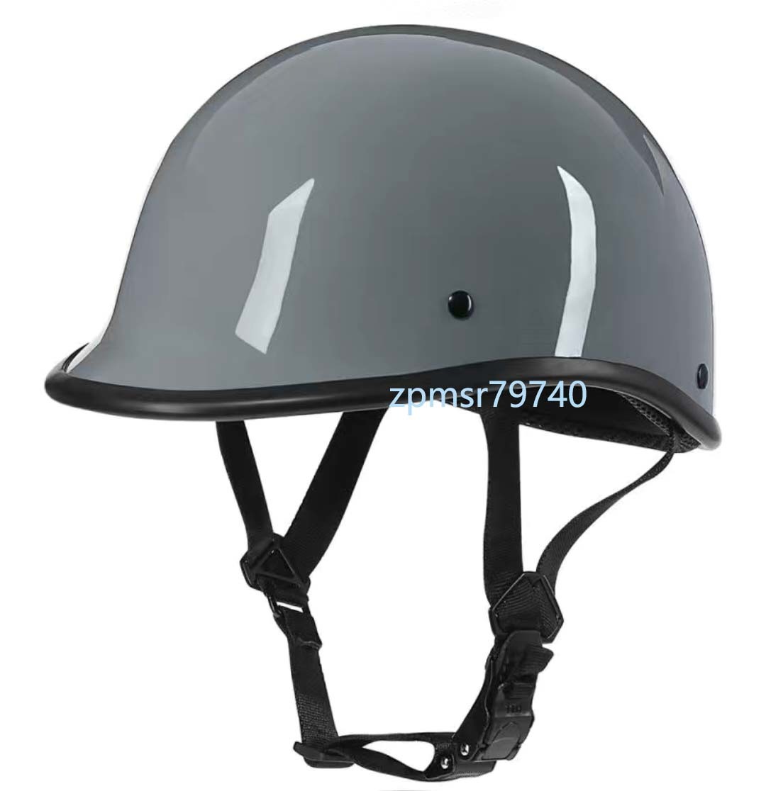 新品！！　 オシャレのレトロ ハーレー ショーティー 風 半帽 ヘルメット　グレー　　M～XXLサイズ _画像1