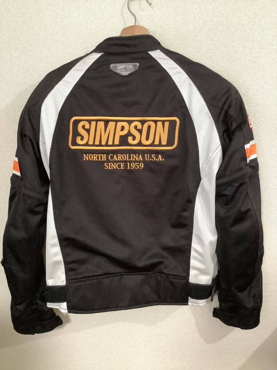 SIMPSON シンプソン メッシュジャケット ライディングジャケット ブラック系 ライダース バイクウェア 古着の画像2