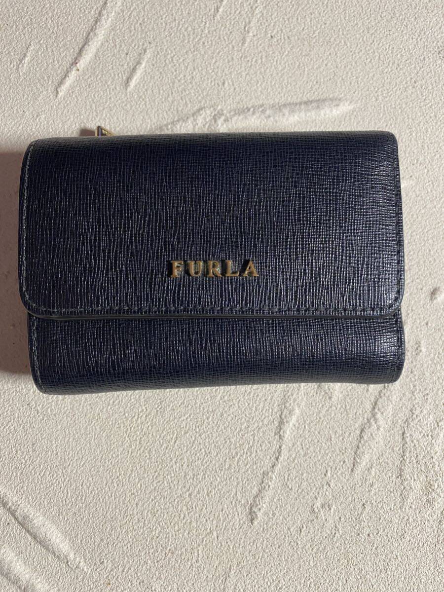 FURLA 三つ折り財布　フルラ　ブラック_画像1