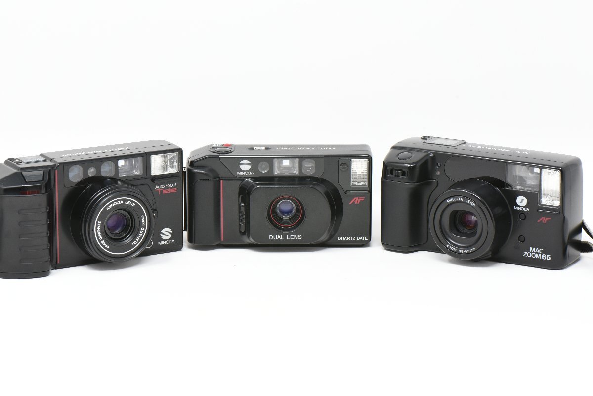 MINOLTA Compact Film Camera MAC-ZOOM DUAL AF-TELE ３台おまとめ ※通電確認済み、現状渡しの画像1