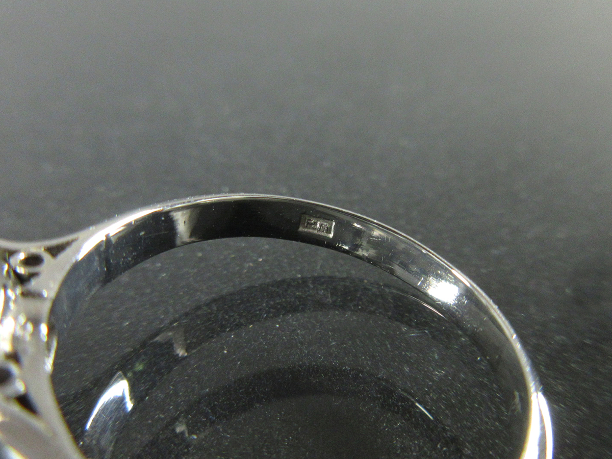 【ヴィンテージ ジュエリー】PM 8.1mm ラウンドシェープ アコヤ真珠 透かし台座 プラチナ リング 11号 中央宝石研究所 ソーティング付　J98_画像5
