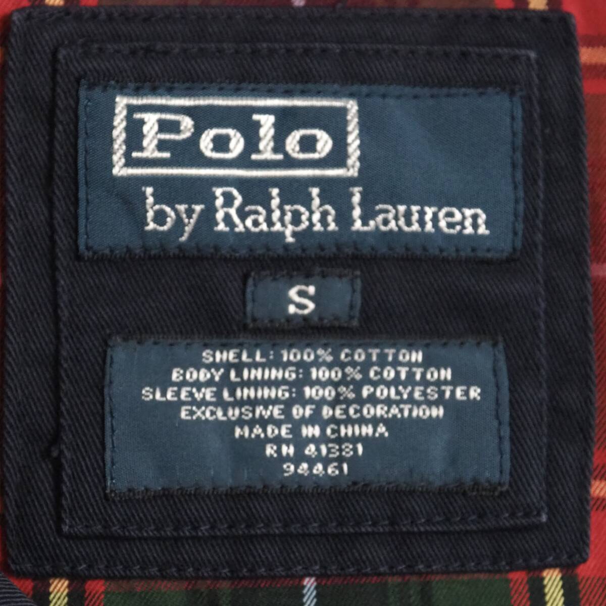 ラルフローレン　Ralph Lauren　ブルゾン　スイングトップ　ネイビー　裏地チェック柄　美品　メンズ