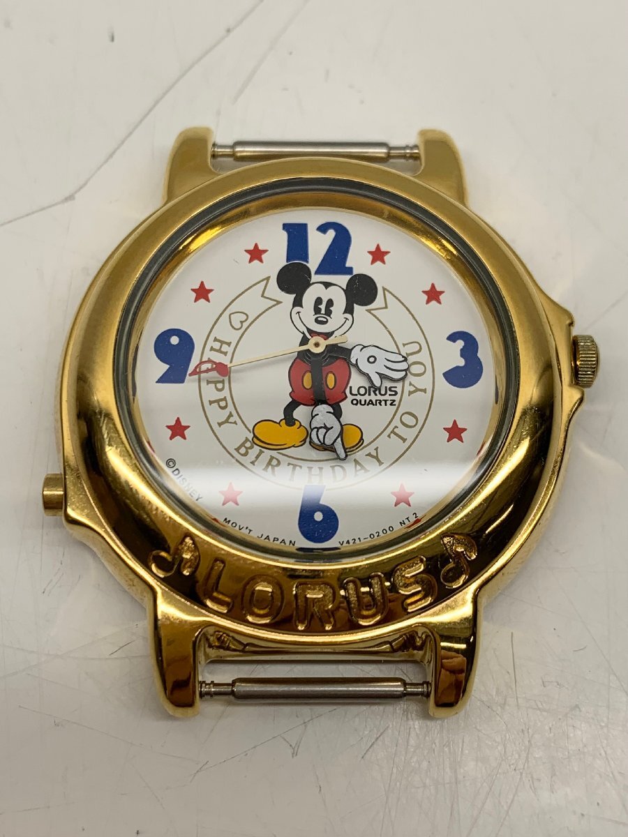 【稼働品】ローラス LORUS ディズニー ミッキーマウス V421-0020 ホワイト文字盤 クォーツ腕時計 QZ 電池交換済みの画像1