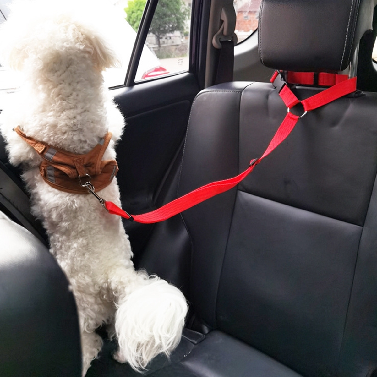 犬 シートベルト ハーネス リード 車 ペット ドライブ 車内 犬用 ヘッドレスト 大型犬 小型犬　02ka_画像7