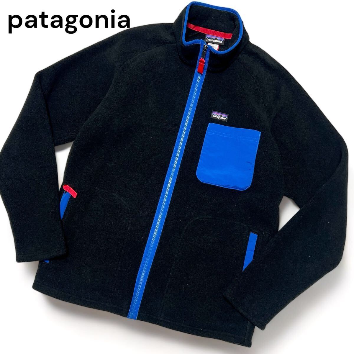 極美品 Mサイズ パタゴニアpatagonia シンチラ フリース ボア ジャケット ジップアップ ブラック メンズの画像1