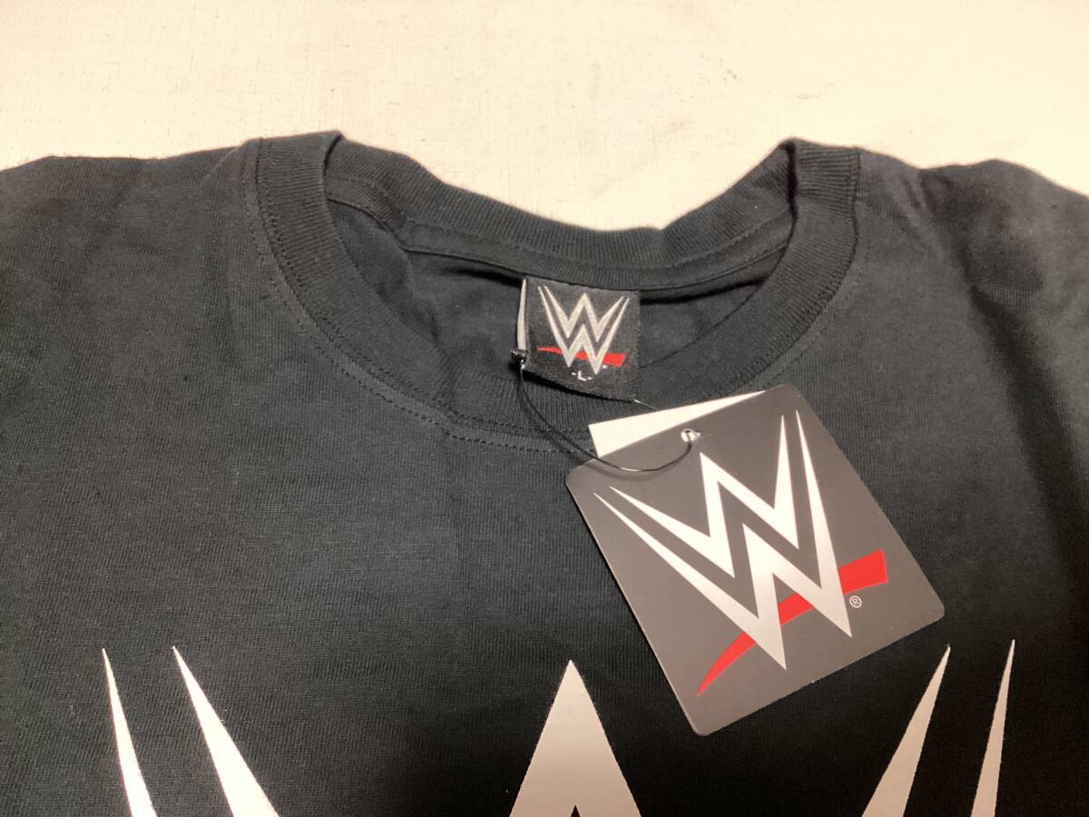 「WWE×ファッションセンターしまむら」WWEロゴTシャツ☆Lサイズ★黒☆長期保管・デッドストック品・未着用品◇中邑真輔_画像2