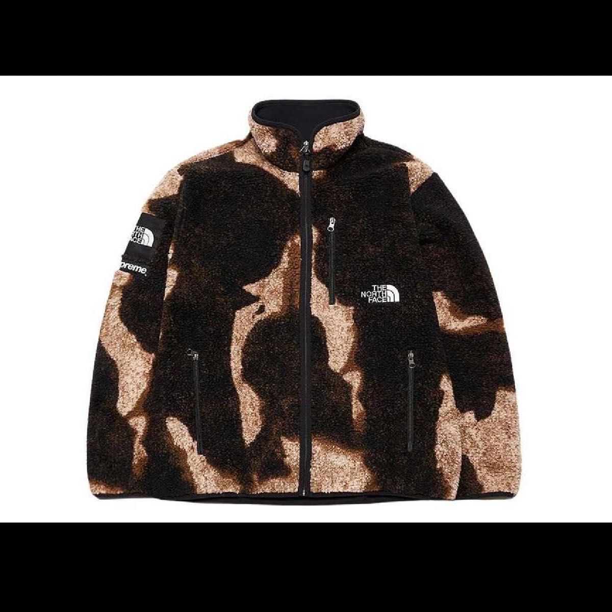 supreme THE NORTH FACE ブリーチド デニム プリント フリース