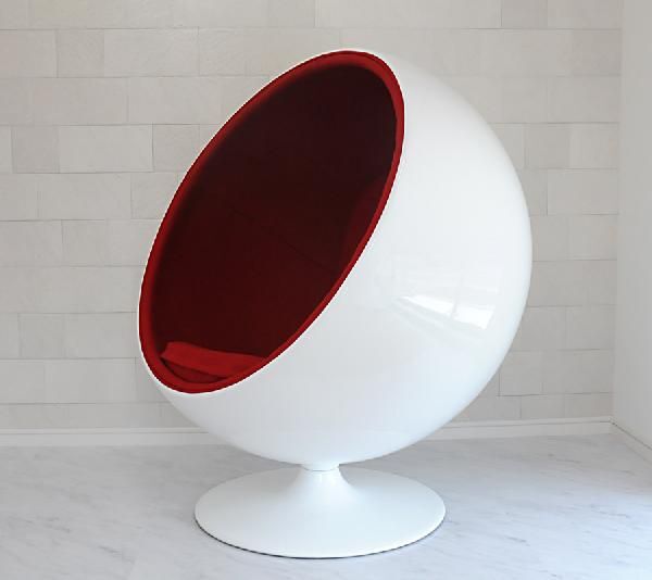 ボールチェア エーロ・アールニオ 色ホワイト×レッド ballchair ソファ sofa パーソナルチェア 椅子_画像2