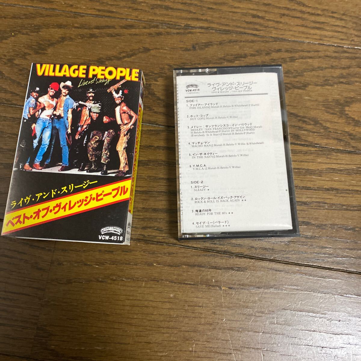 デッドストック　倉庫保管品　カセットテープ　アラベスク　ヴィレッジ・ピープル　VILLAGE PEOPLE ライヴ・アンド・スリージー　ベスト_画像4