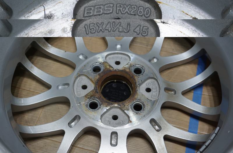 J229【人気】BBS RX280 ダイハツ コペン純正 ☆ PCD100 4.5J+45_画像4