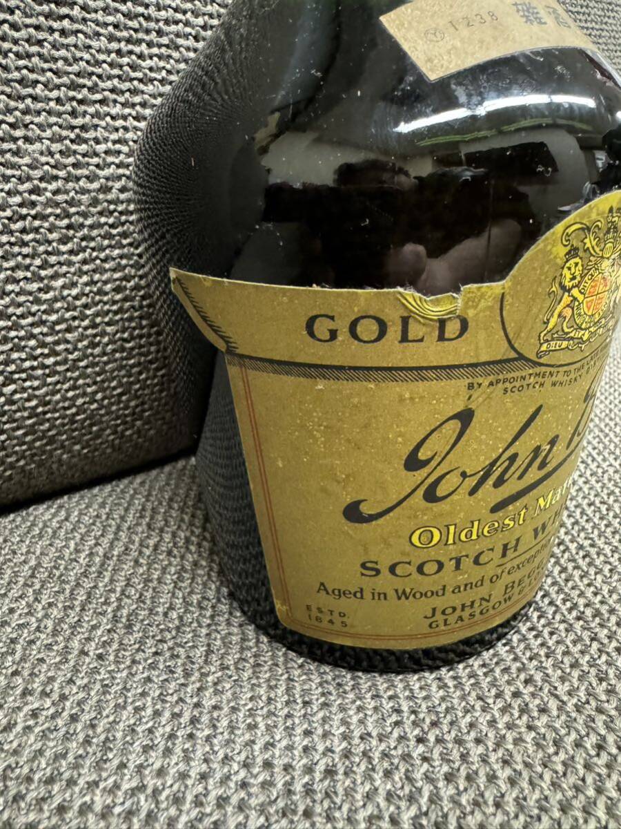 ジョンベッグ ゴールドキャップ 雑酒表記 ティンキャップ 43% 容量 恐らく760ml John Begg Gold Cap_画像3