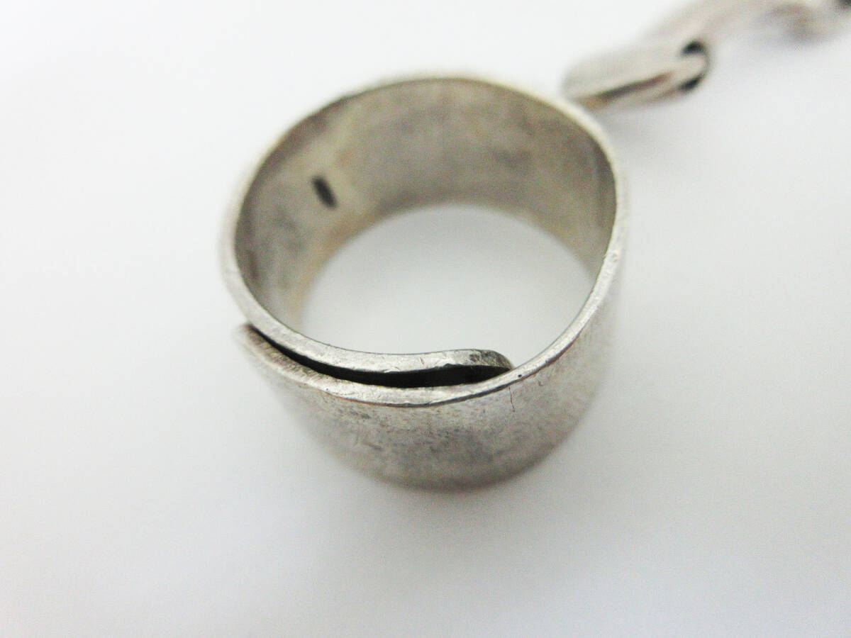 N8290[ silver ring ] chain ring 2 ream * free size * width 12mm* gross weight 31g*SILVER 925* ring ring accessory * used *