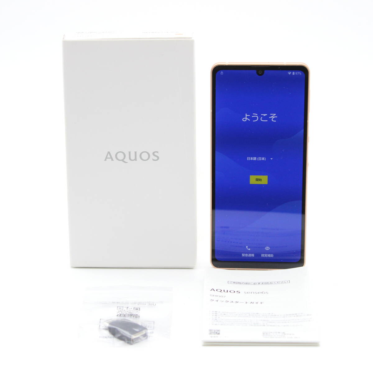 AQUOS sense6s SHG07 ピンク スマホ au 判定〇 #9801_画像1