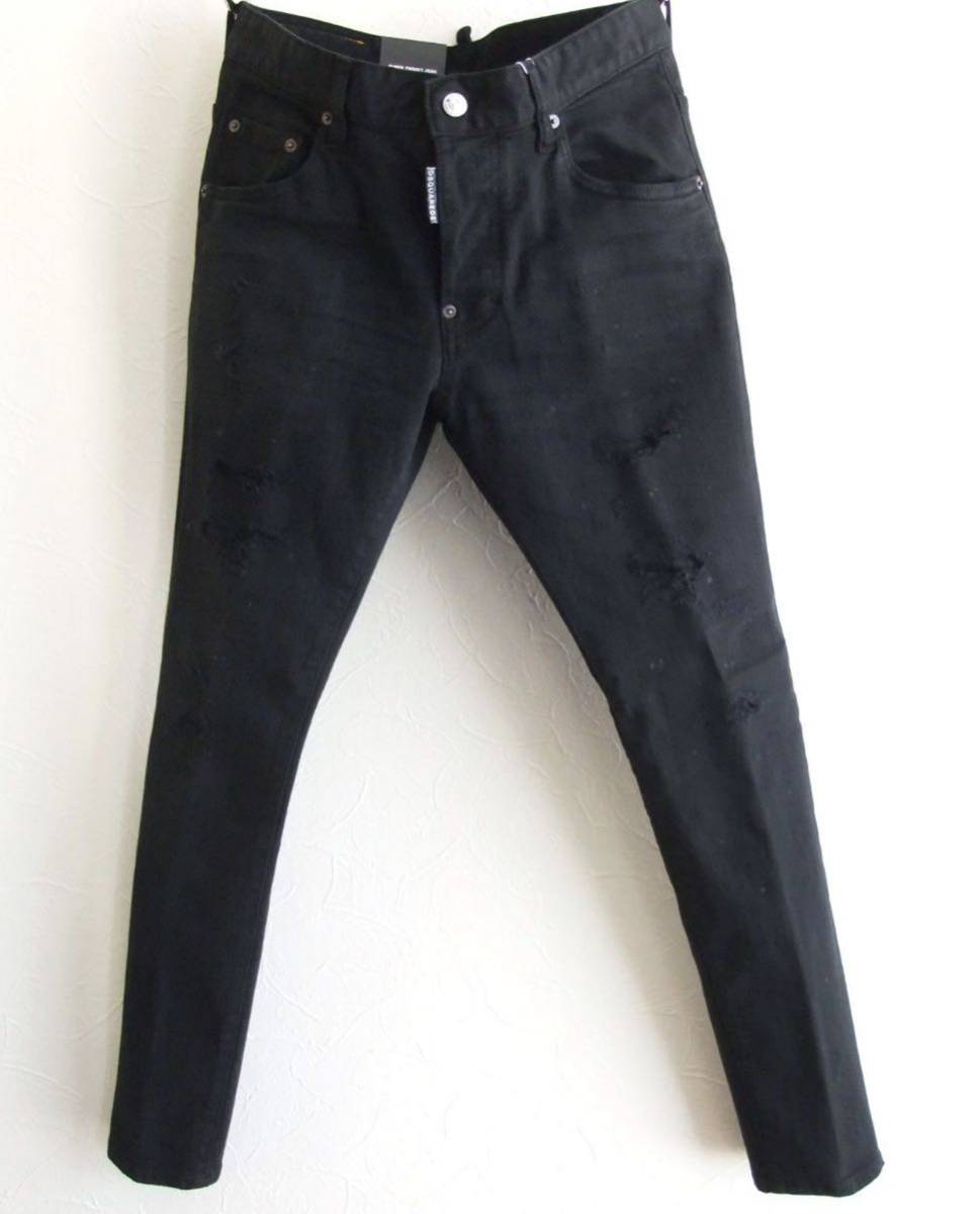 新品 正規品 2021 ディースクエアード ブラック デニム 46 SUPER TWINKY JEANS スーパーツインキー