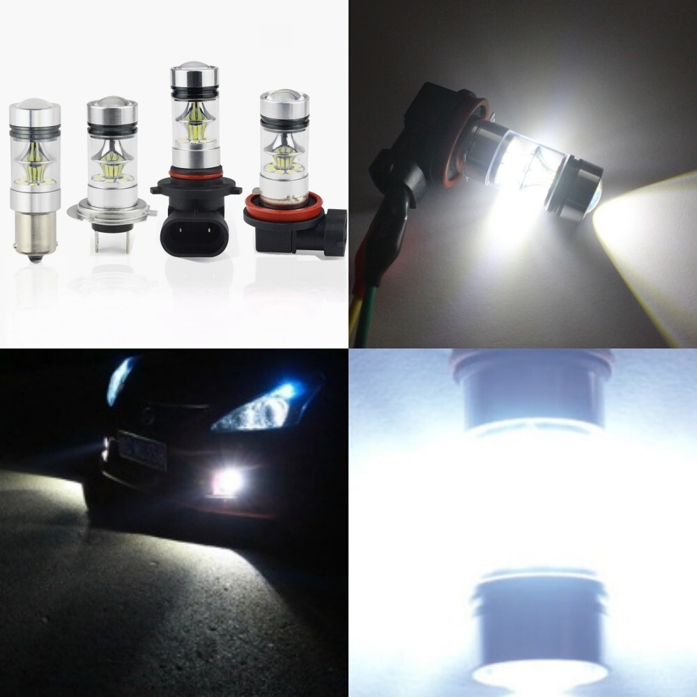 ◆送料無料◆ プロジェクター LEDフォグランプ ホワイト 6000K 12V H8/Ｈ9/H11/H16/HB3/HB4 白色 2個 20SMD_画像7