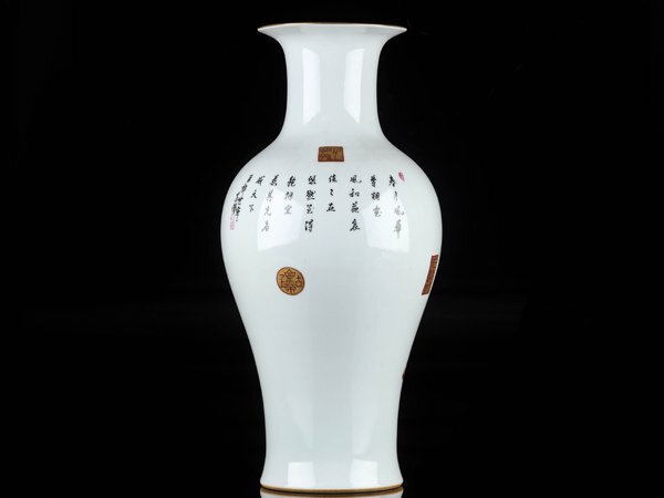 【流】中国美術 郎世寧 色絵清高宗乾隆皇帝図大花瓶 高46.5cm TR726_画像3