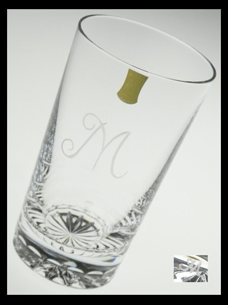 N188 Meissen マイセン クリスタル グラヴィールカット Mマーク タンブラーグラスの画像1