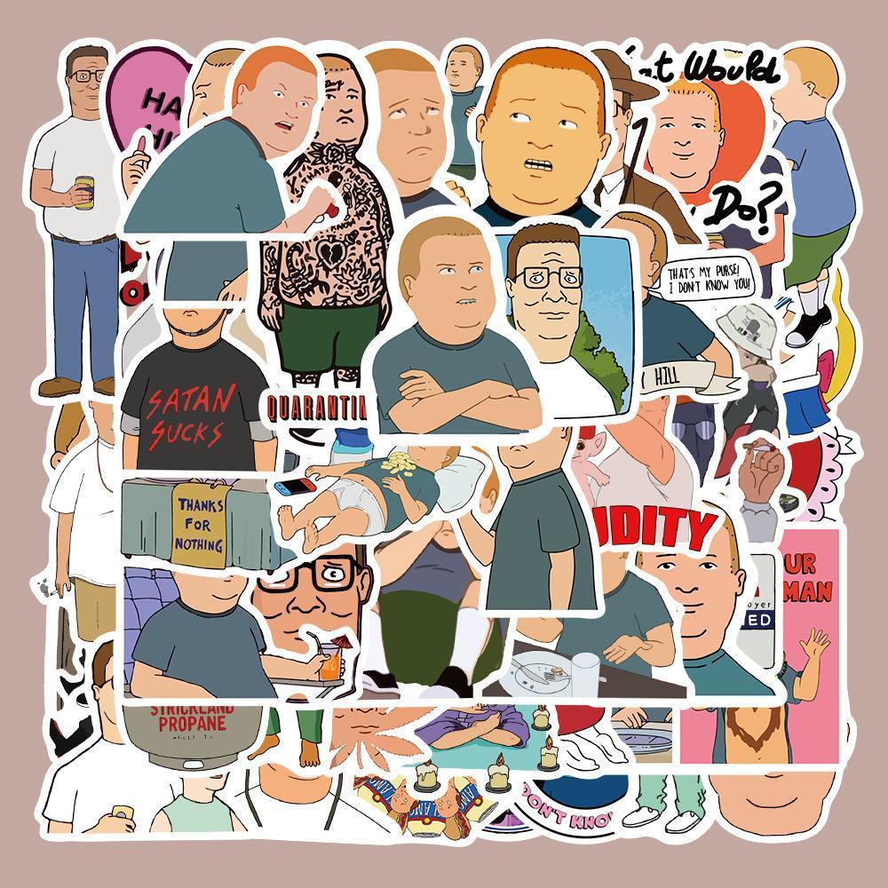 King of the Hill ステッカー 50枚セット PVC 防水 シール 大量 キングオブザヒル アニメ キャラクター シンプソンズブラックジョーク