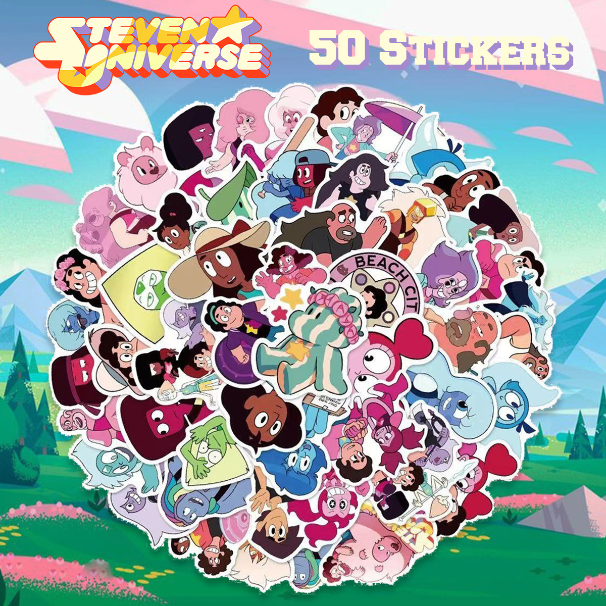 スティーブン ユニバース ステッカー 50枚セット PVC 防水 シール Steven Universe アニメ ファンタジー キャラクター