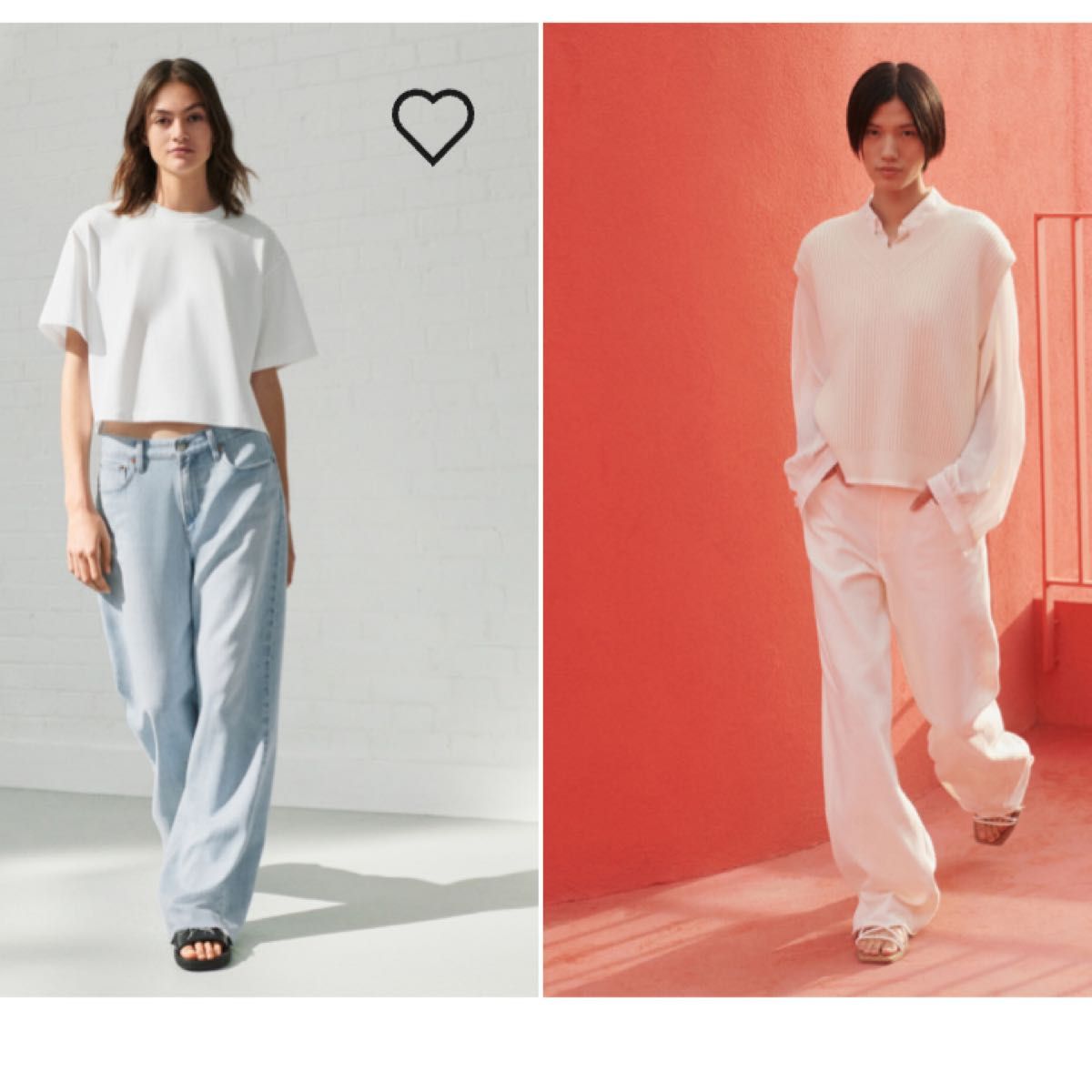 新品 UNIQLO C ワイドストレートジーンズ（OFF WHITE 23） 引き出物 