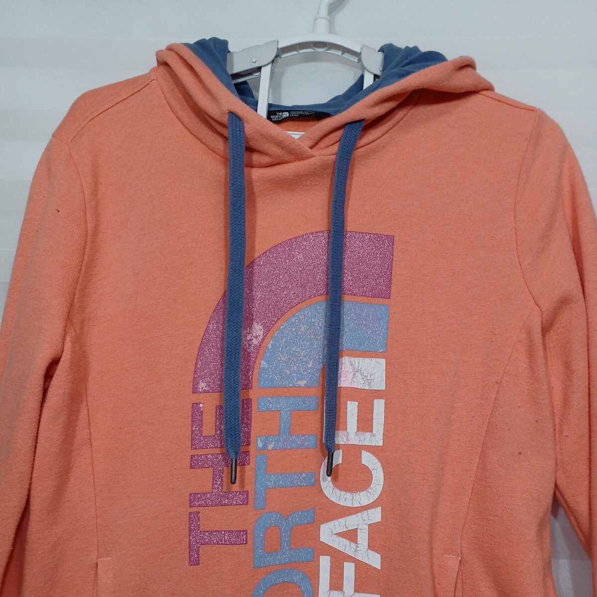 zal-103!US old clothes The North Face THE NORTH FACE lady's sweat pull over Parker * orange US-M( Japan size L)* there is defect 