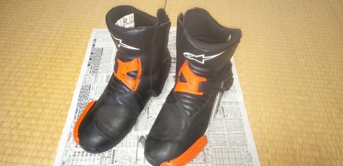 Alpinestar ライディングブーツ EU42 日本26cm 黒橙 _画像1