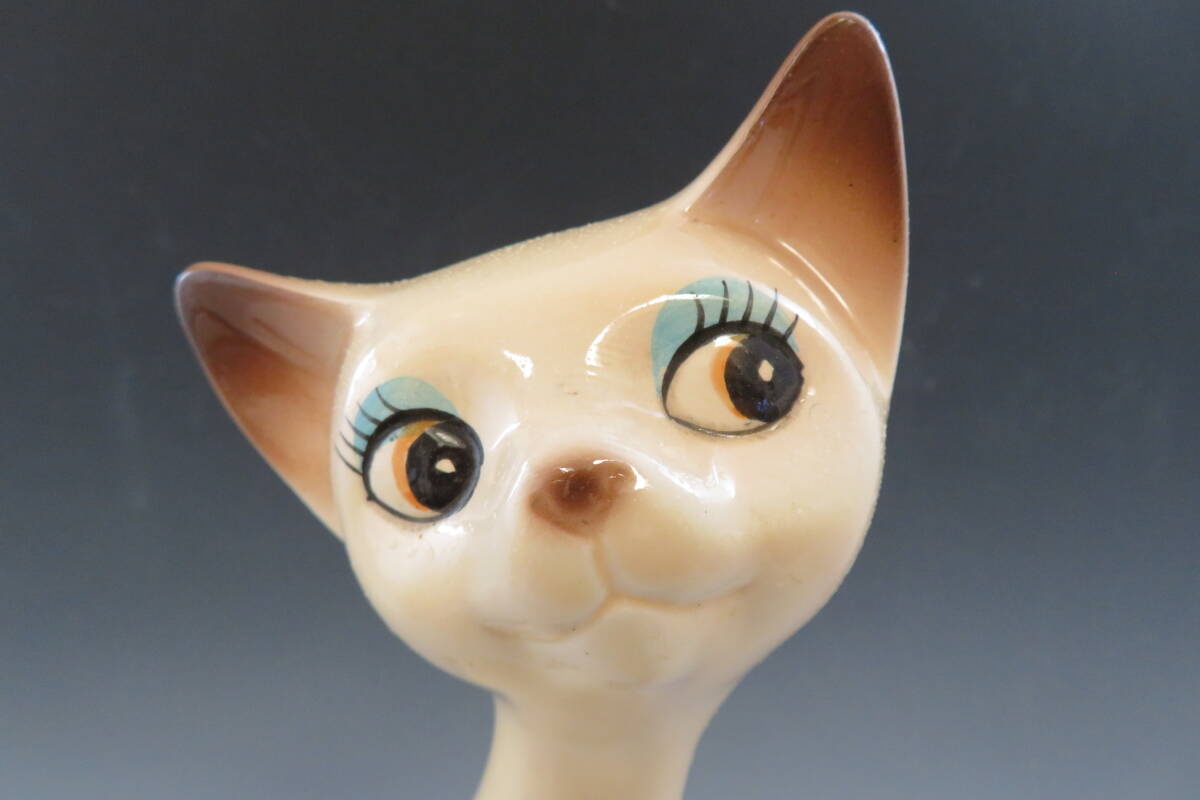 【超希少★当時物】昭和レトロ アンティーク 陶器製 猫 シャム猫 オブジェ 高さ37㎝ ビンテージ 当時物 古い 超レアの画像10