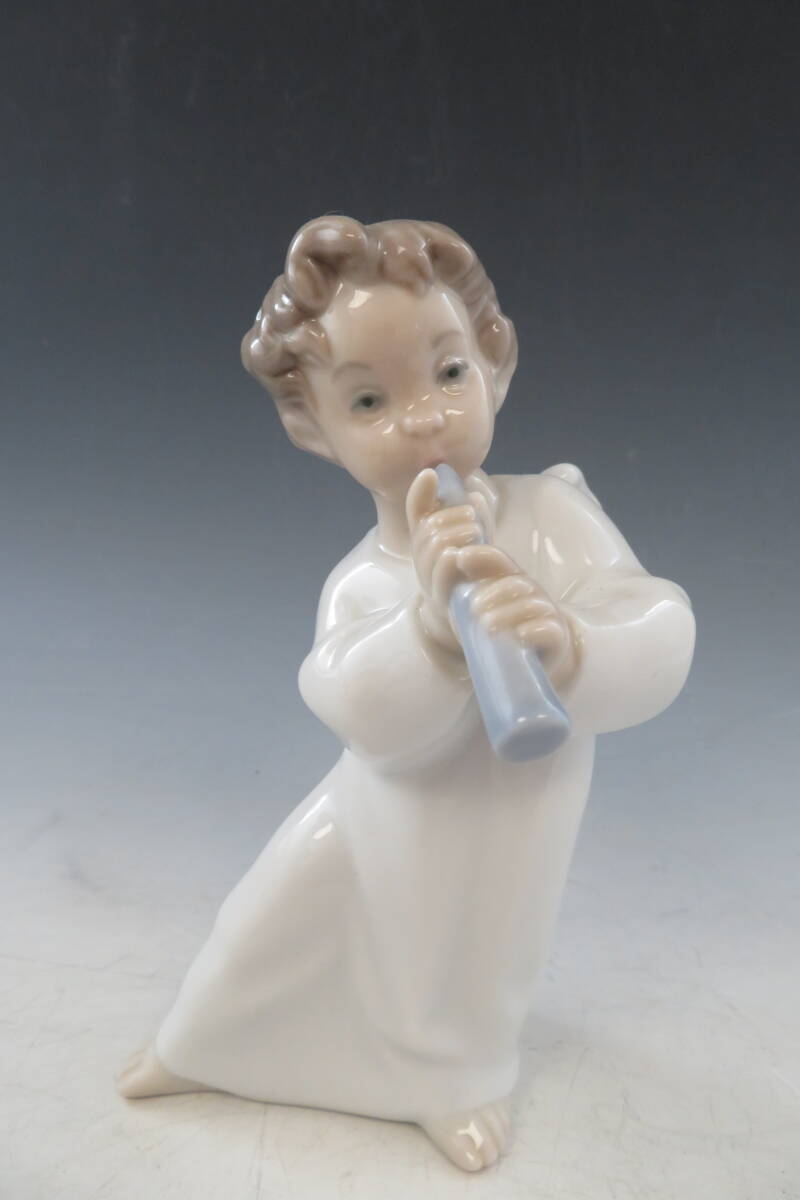 【超希少★超お買得】リアドロ　Lladro’　フルートを吹く天使　フルート　天使　陶器　西洋陶器　アンティーク　ビンテージ　当時物　希少_画像1