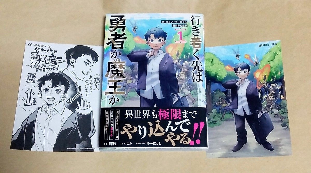 行き着く先は勇者か魔王か ～元・廃プレイヤーが征く異世界攻略記～  1巻　初版帯付き　購入特典ポストカード&ペーパー付き