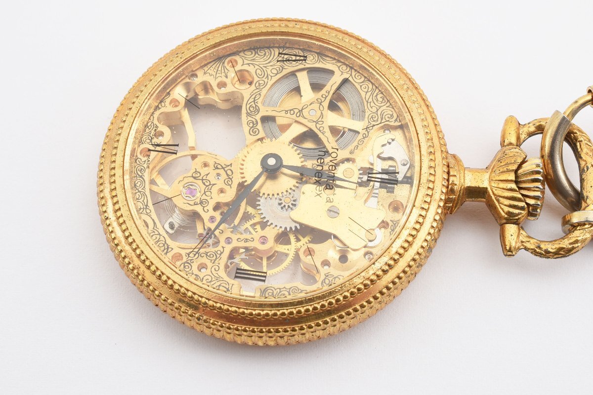 ロベンタヘネックス 懐中時計 スケルトン ゴールド 手巻き メンズ 腕時計 Roventa Henexの画像3