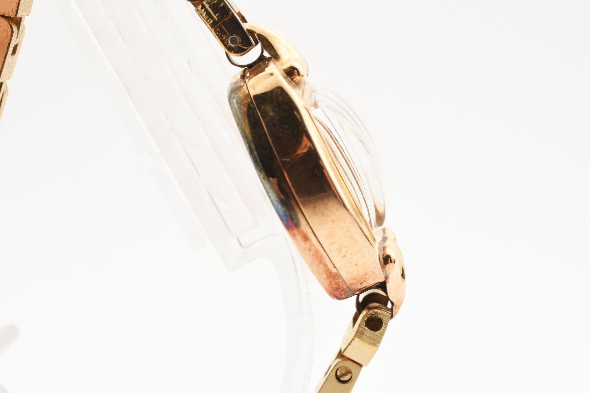 ヨーマン 18K 750 アンティーク スクエア ゴールド 手巻き レディース 腕時計 YEOMANの画像8