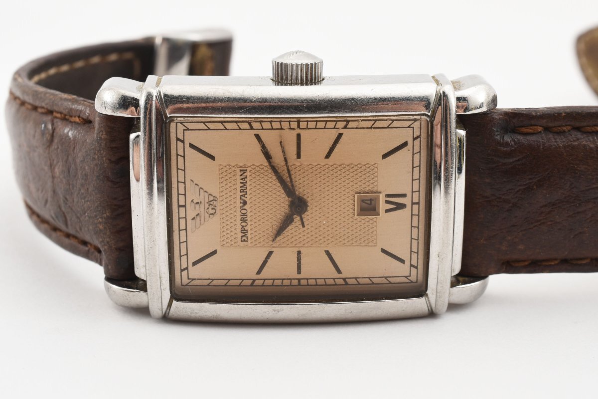  Emporio Armani пара часы 2 шт. комплект Date квадратное кварц женский мужские наручные часы EMPORIO ARMANI