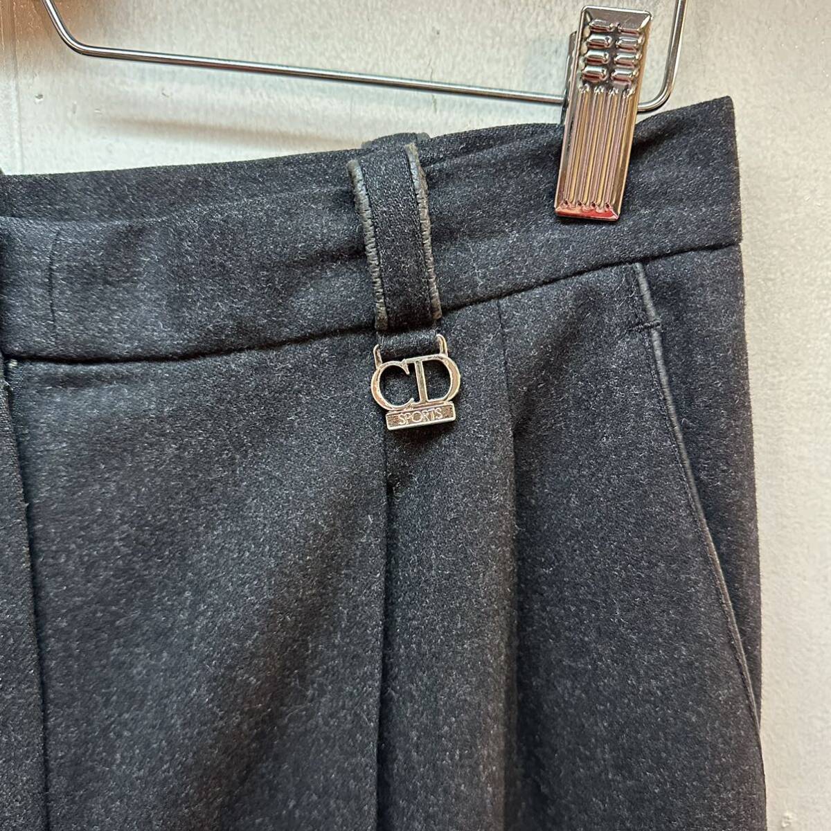  Christian Dior sport cashmere .CD Logo metal fittings attaching slacks pants 