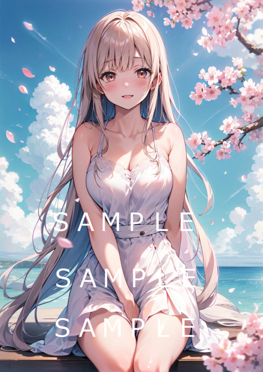 (103). name genuine daytime /... angel sama . when between ... eyes human . done .. case fan art A4 size high quality illustration art anime beautiful young lady anonymity delivery 