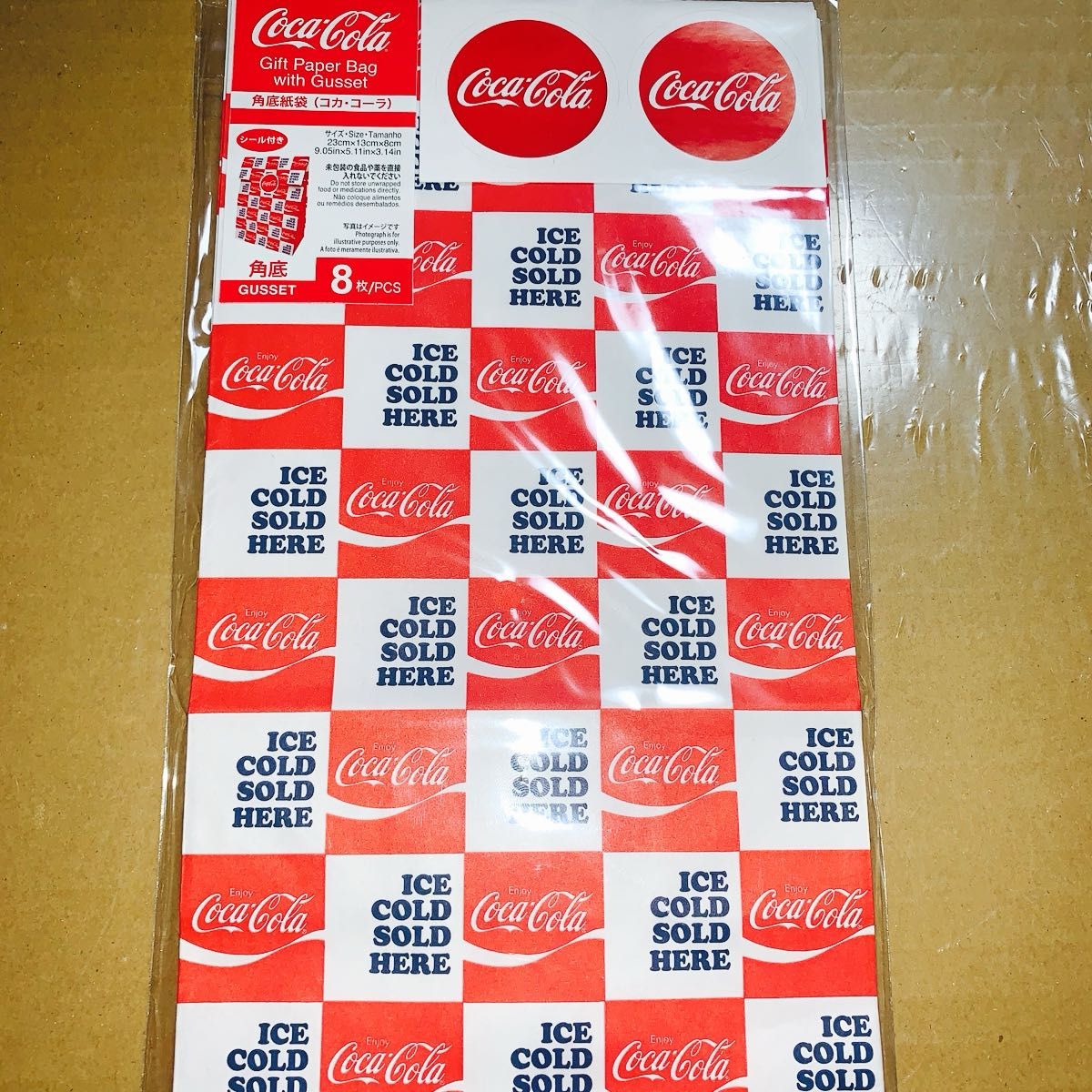 コカコーラ　角底紙袋　8枚 アメリカ Coca-Cola コカ コーラ